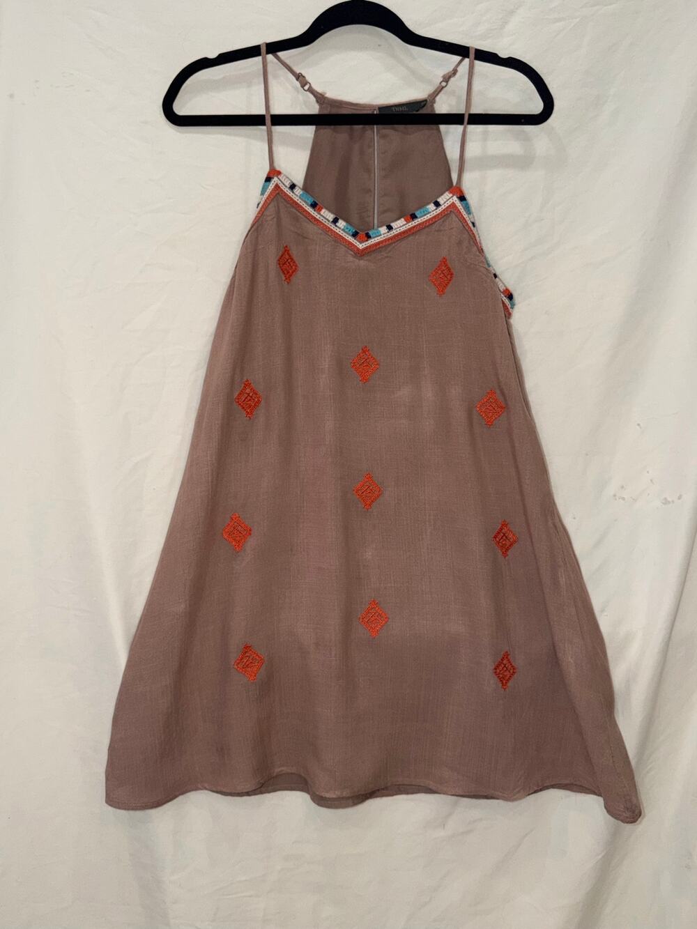 THML Embroidered Boho Mini Dress XS